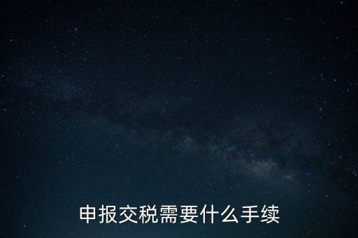 行業繳稅需要什么手續，申報交稅需要什么手續