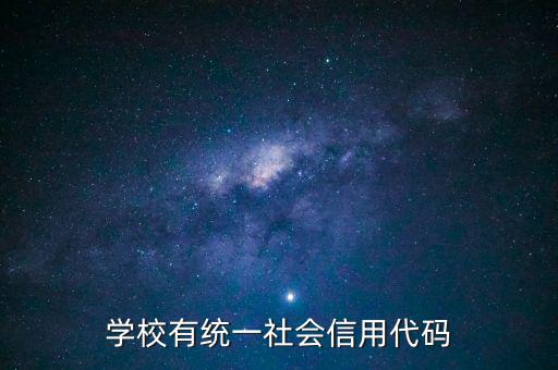 學校有統一社會信用代碼