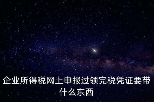 企業所得稅網上申報過領完稅憑證要帶什么東西
