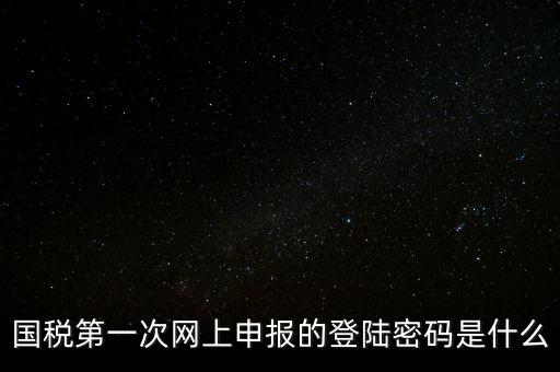稅務平臺登錄密碼是什么，國稅第一次網上申報的登陸密碼是什么