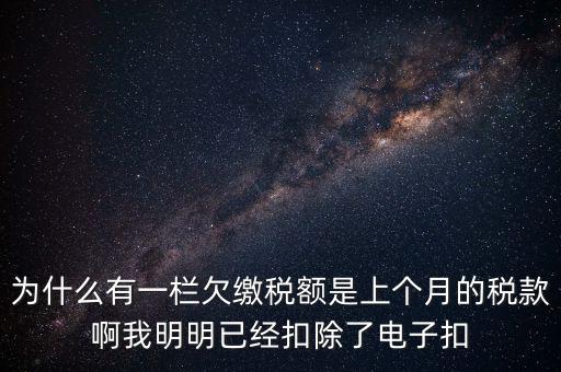 為什么有一欄欠繳稅額是上個月的稅款啊我明明已經扣除了電子扣