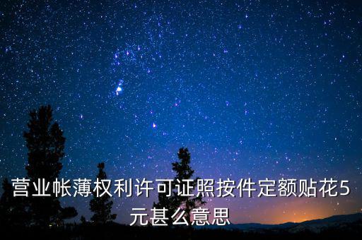 營業帳薄權利許可證照按件定額貼花5元甚么意思