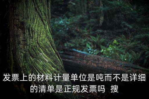 發票上的材料計量單位是噸而不是詳細的清單是正規發票嗎  搜