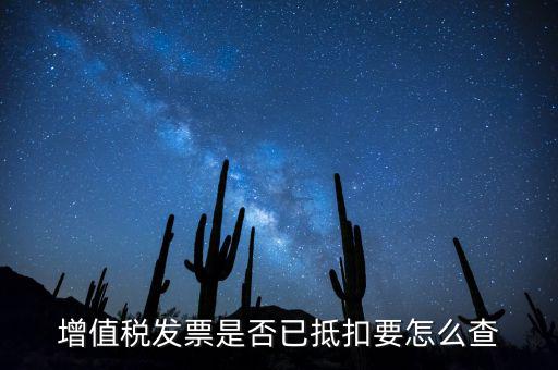 增值稅發票是否已抵扣要怎么查