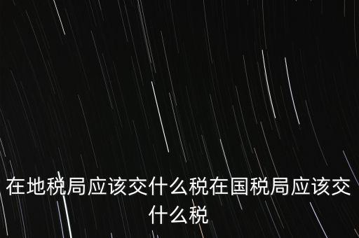山東地稅交什么稅，現在山東省地稅系統征說稅種有哪些