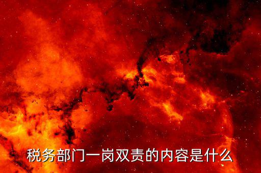 稅務部門一崗雙責的內容是什么