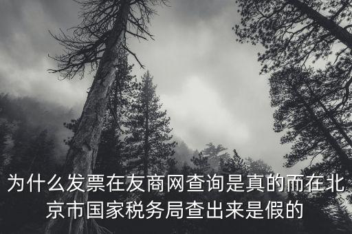為什么發票在友商網查詢是真的而在北京市國家稅務局查出來是假的