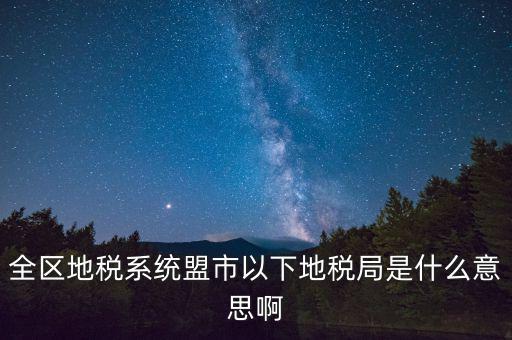 片區(qū)稅務(wù)分局是什么意思，全區(qū)地稅系統(tǒng)盟市以下地稅局是什么意思啊