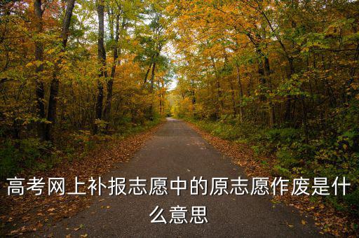 高考網上補報志愿中的原志愿作廢是什么意思