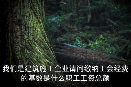 我們是建筑施工企業請問繳納工會經費的基數是什么職工工資總額