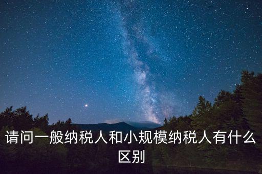 請問一般納稅人和小規模納稅人有什么區別