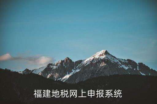 福建地稅網上申報系統