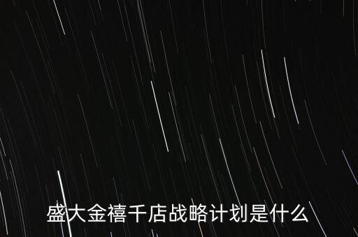 盛大金禧千店戰略計劃是什么