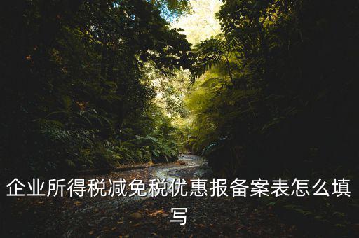 什么是稅收優惠備案表，企業所得稅優惠備案表填寫急