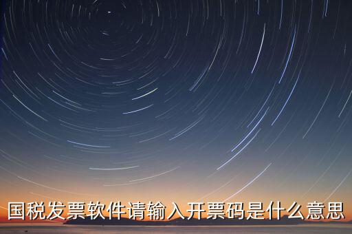 國稅發票軟件請輸入開票碼是什么意思