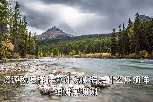 資源稅怎樣計算計稅依據是什么麻煩詳細講解謝謝