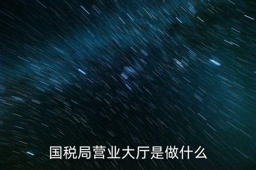 國稅局營業大廳是做什么
