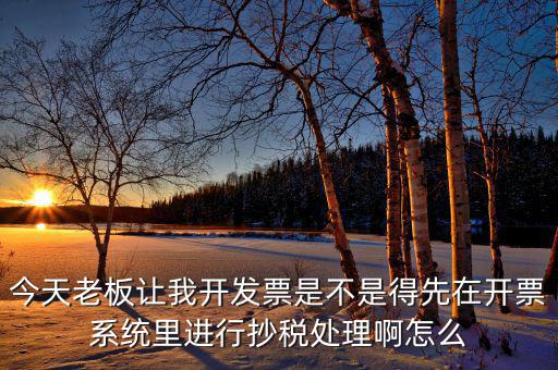 今天老板讓我開發票是不是得先在開票系統里進行抄稅處理啊怎么