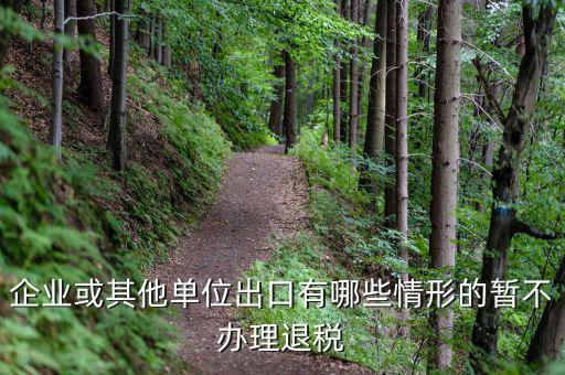 企業或其他單位出口有哪些情形的暫不辦理退稅