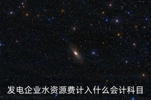 發電企業水資源費計入什么會計科目