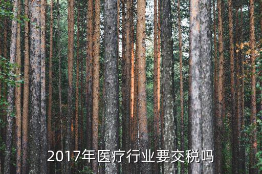 2017年醫療行業要交稅嗎