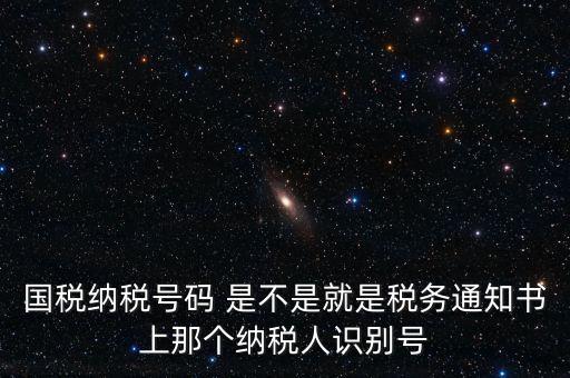 國稅稅務號是什么意思，國稅納稅號碼 是不是就是稅務通知書上那個納稅人識別號