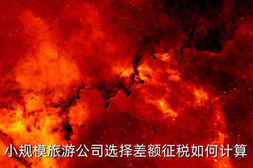 什么企業差額征稅，小規模旅游公司選擇差額征稅如何計算
