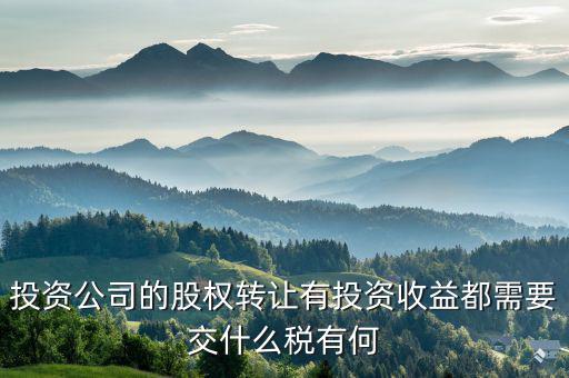 投資公司都要納什么稅，外商投資企業以設備投資需要交什么稅