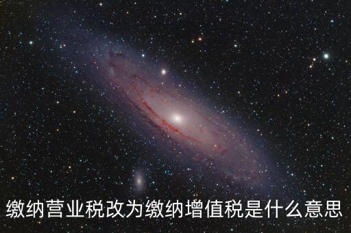 繳納營業稅改為繳納增值稅是什么意思