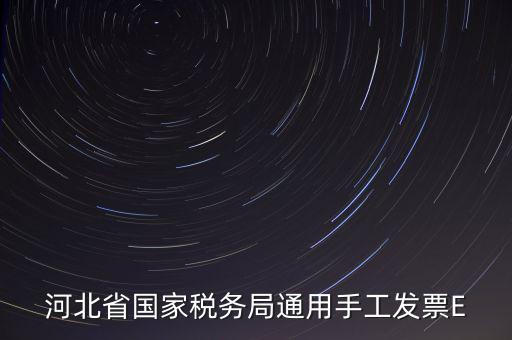 河北省國家稅務局通用手工發票E