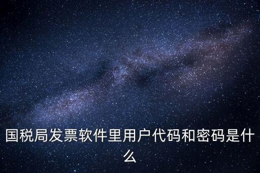 國稅局發票軟件里用戶代碼和密碼是什么