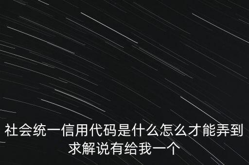統(tǒng)一社會信用代碼指什么意思，深圳碼統(tǒng)一社會信用代碼是什么