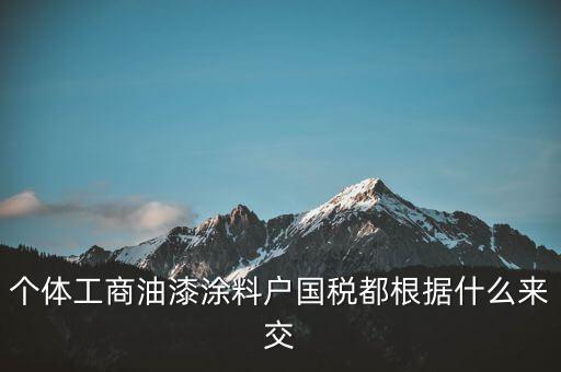 個體工商油漆涂料戶國稅都根據什么來交