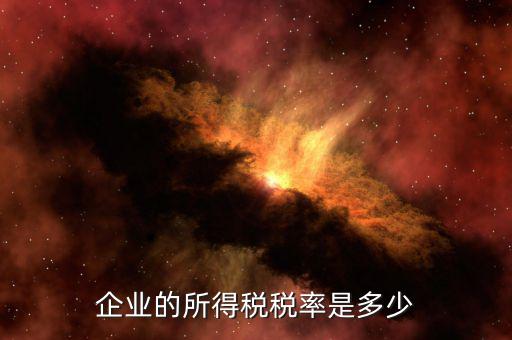 企業的所得稅稅率是多少