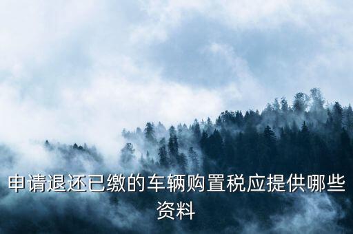 車輛退稅需要什么，現(xiàn)在購(gòu)車要退什么稅