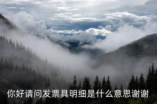 你好請問發票具明細是什么意思謝謝