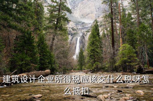 建筑設計企業所得稅應該交什么稅呀怎么抵扣