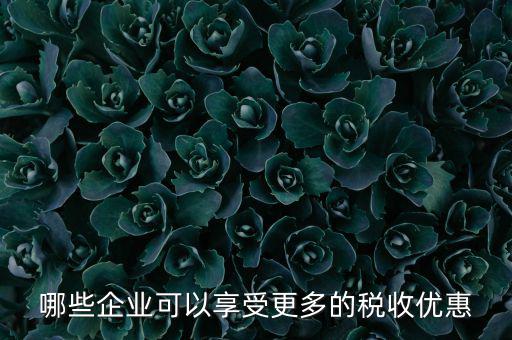 哪些企業可以享受更多的稅收優惠