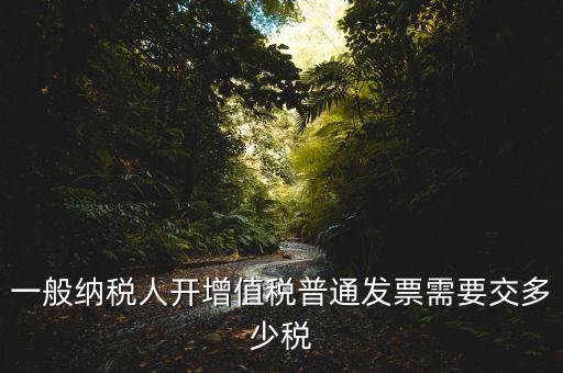 一般納稅人開增值稅普通發票需要交多少稅
