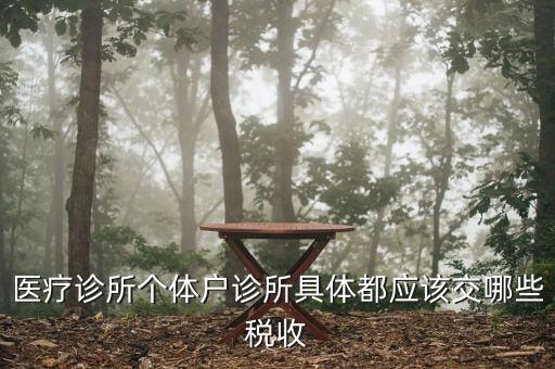 醫療診所個體戶診所具體都應該交哪些稅收