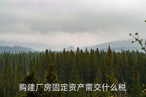 購建廠房固定資產需交什么稅