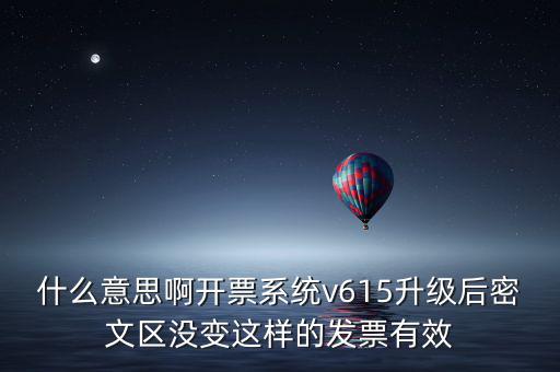 什么意思啊開票系統v615升級后密文區沒變這樣的發票有效