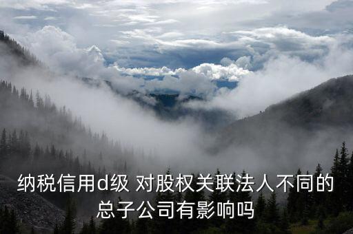 納稅信用d級 對股權關聯法人不同的總子公司有影響嗎
