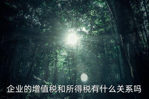 企業的增值稅和所得稅有什么關系嗎