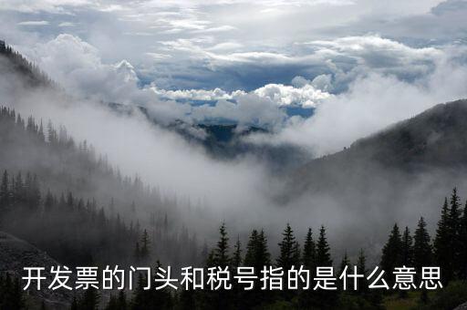 開發票的門頭和稅號指的是什么意思