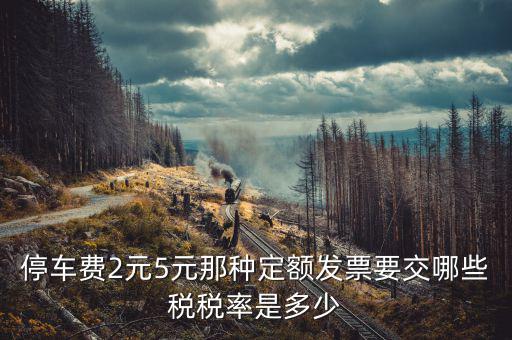 停車費2元5元那種定額發票要交哪些稅稅率是多少