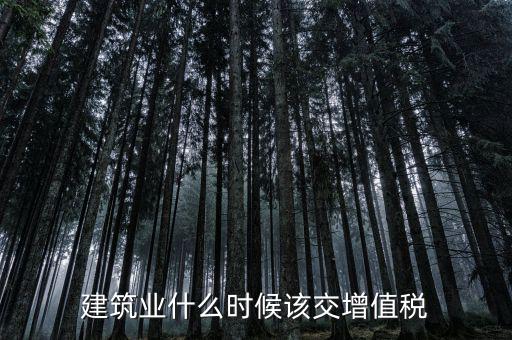建筑業什么時候該交增值稅