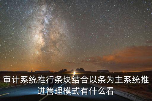審計系統推行條塊結合以條為主系統推進管理模式有什么看