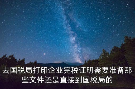 去國稅局打印企業完稅證明需要準備那些文件還是直接到國稅局的