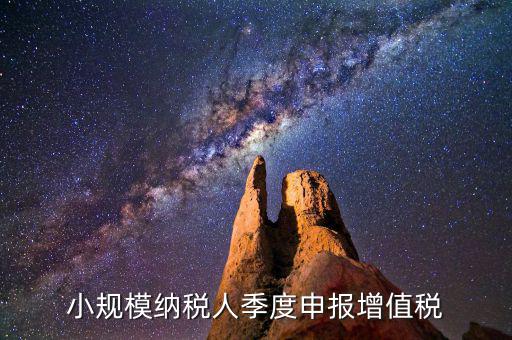 小規模納稅人季度申報增值稅